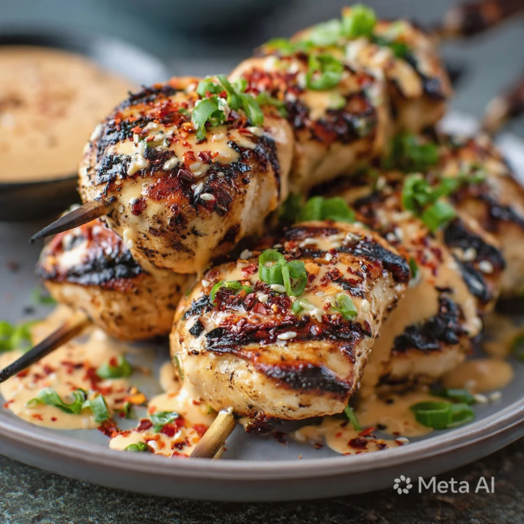 Bang Bang Chicken Skewers