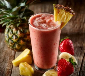 Pineapple Banana Strawberry Smoothie & Easy and Quick to make