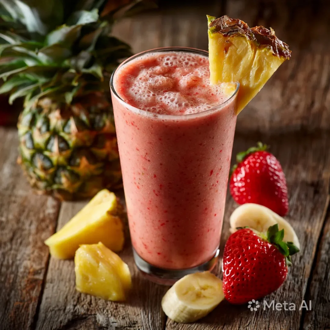 Pineapple Banana Strawberry Smoothie