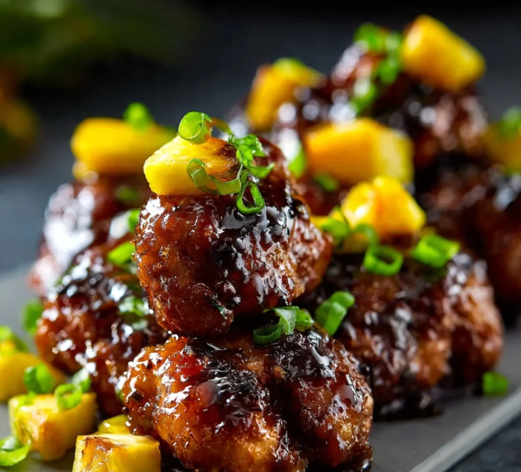 Pineapple Brown Sugar Glazed Chicken Bites - Pineapple Brown Sugar Glazed Chicken Bites