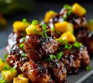 Pineapple Brown Sugar Glazed Chicken Bites