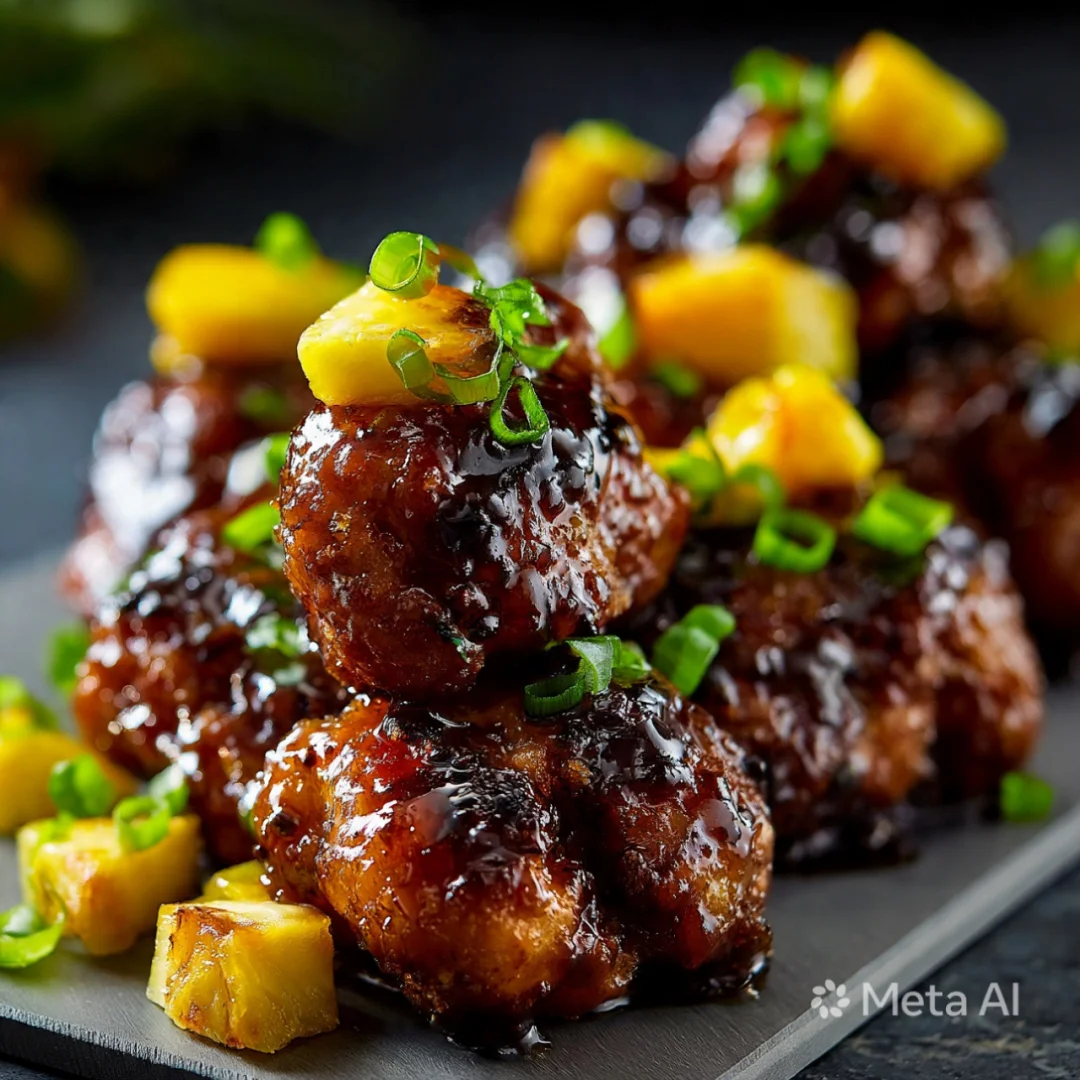 Pineapple Brown Sugar Glazed Chicken Bites