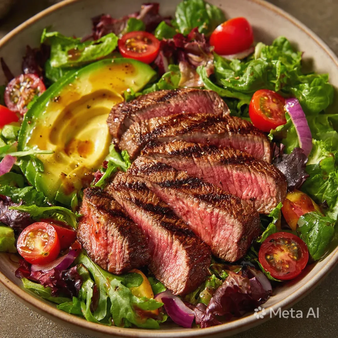 Seared Steak Avocado Salad Bowl