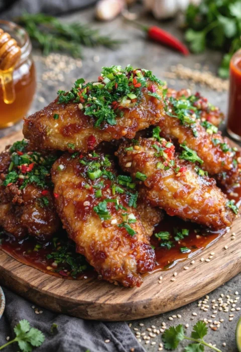 honey sriracha chicken wings