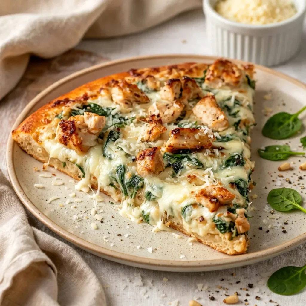 Alfredo Chicken Spinach Pizza