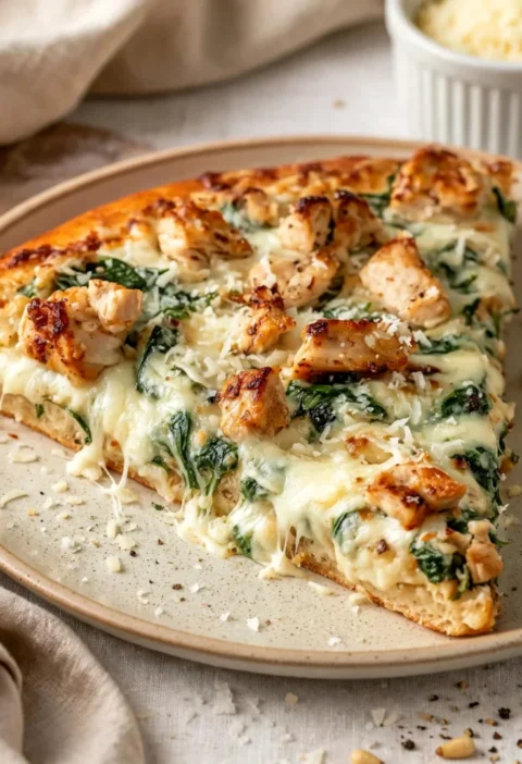 Alfredo Chicken Spinach Pizza