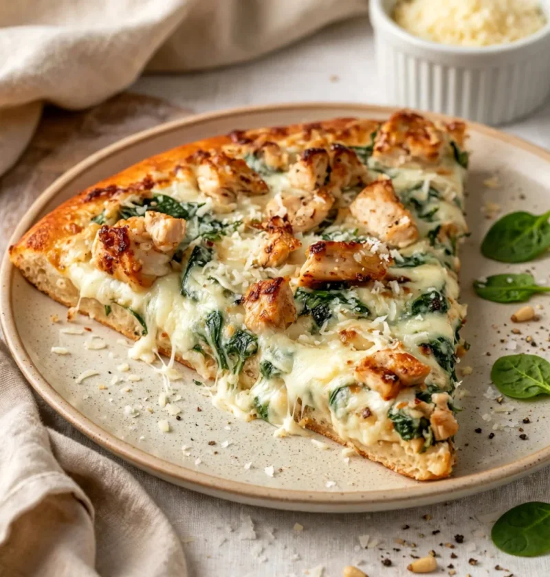 Alfredo Chicken Spinach Pizza