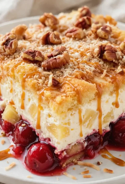 Cherry Pineapple Cheesecake Dump Cake