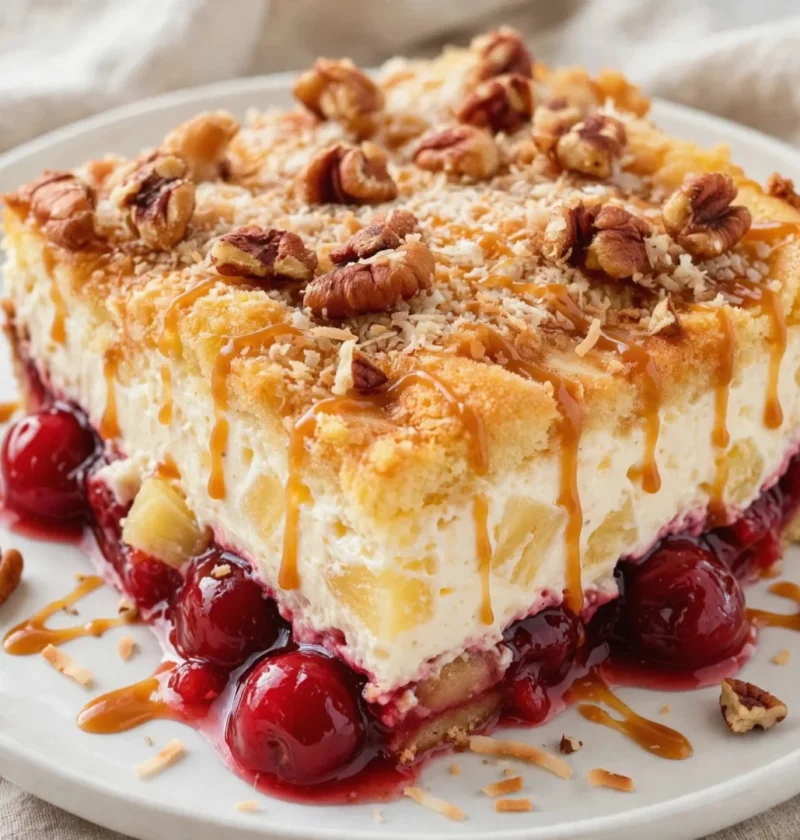 Cherry Pineapple Cheesecake Dump Cake