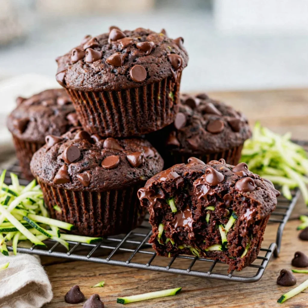 Chocolate Zucchini Muffins - Chocolate Zucchini Muffins