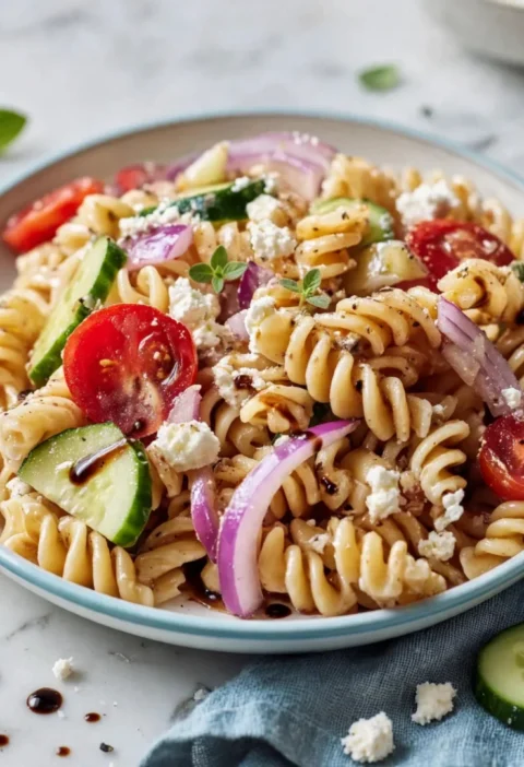 Classic Balsamic Pasta Salad with Feta