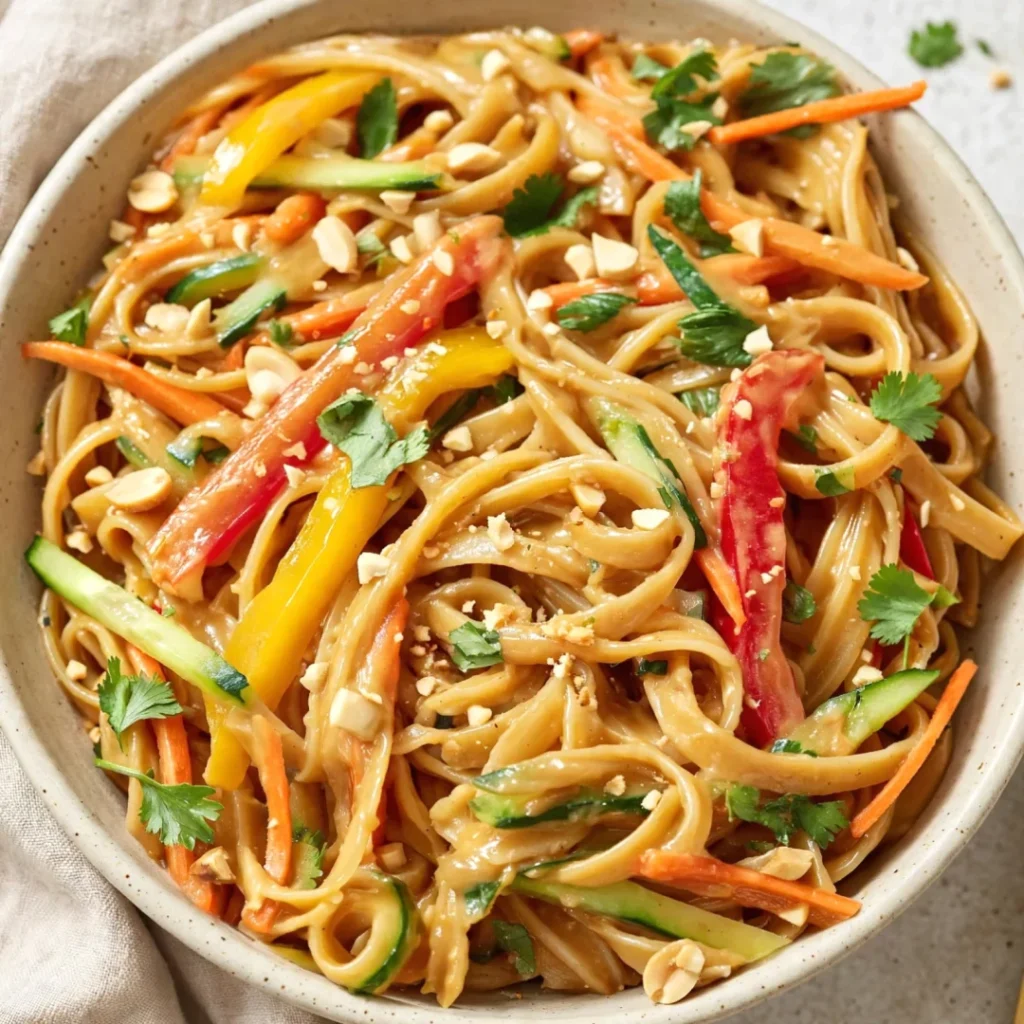 Cold Peanut Noodle Pasta Salad - Cold Peanut Noodle Pasta Salad