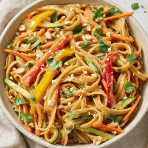 Cold Peanut Noodle Pasta Salad