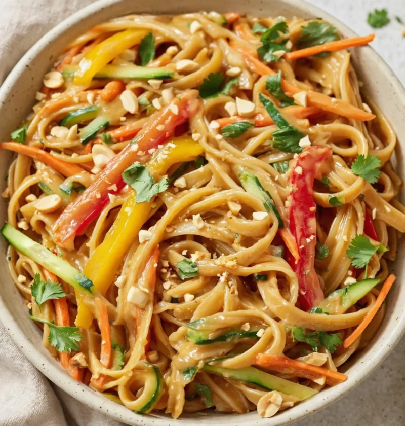 Cold Peanut Noodle Pasta Salad