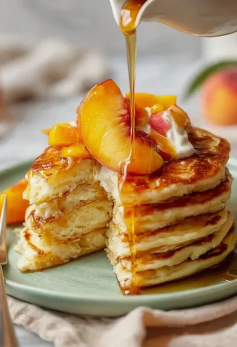 Easy Peach Pancakes