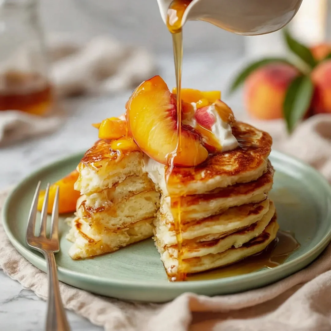 Easy Peach Pancakes