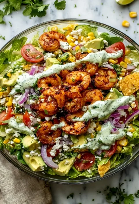 easy shrimp taco salad