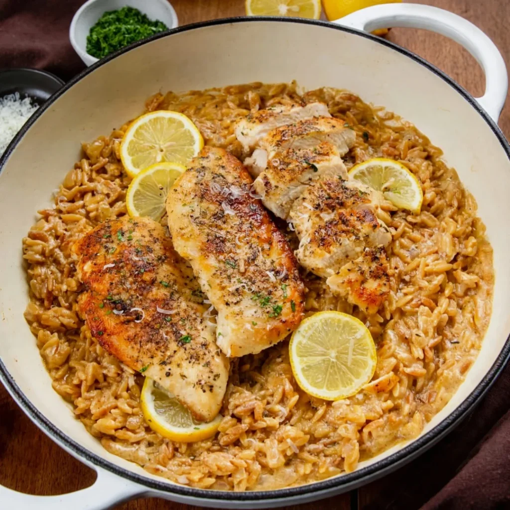 Lemon Chicken Orzo - Lemon Chicken Orzo