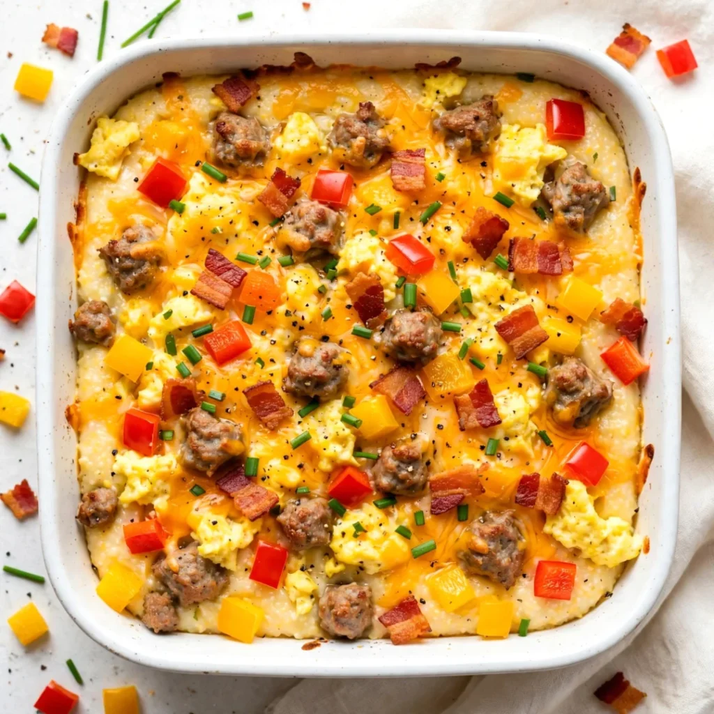 Loaded Grits Breakfast Casserole