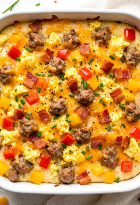 Loaded Grits Breakfast Casserole
