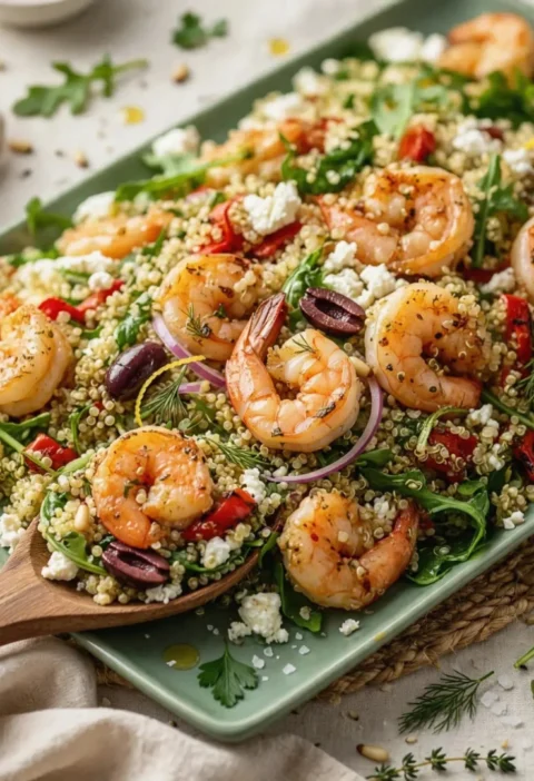 Mediterranean Shrimp Quinoa Salad