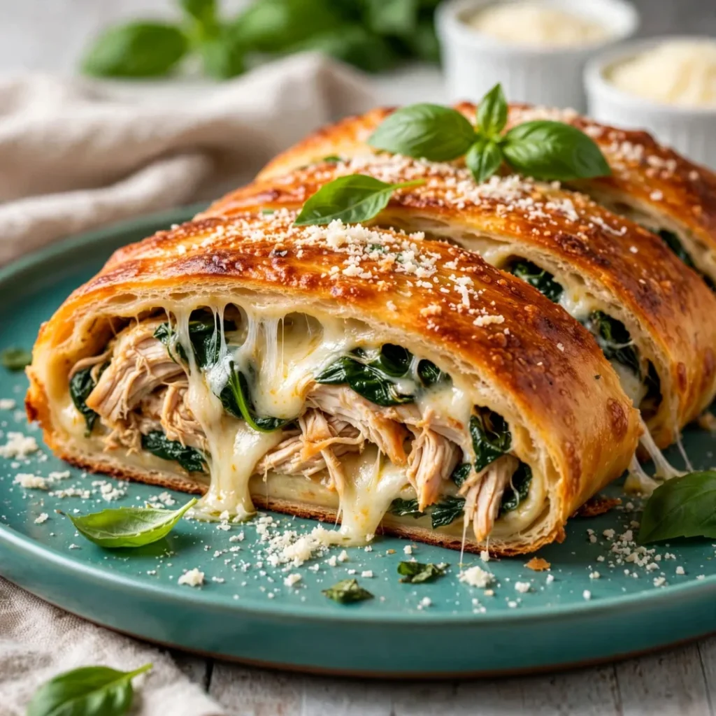 Mouthwatering Chicken and Spinach Stromboli - Mouthwatering Chicken and Spinach Stromboli