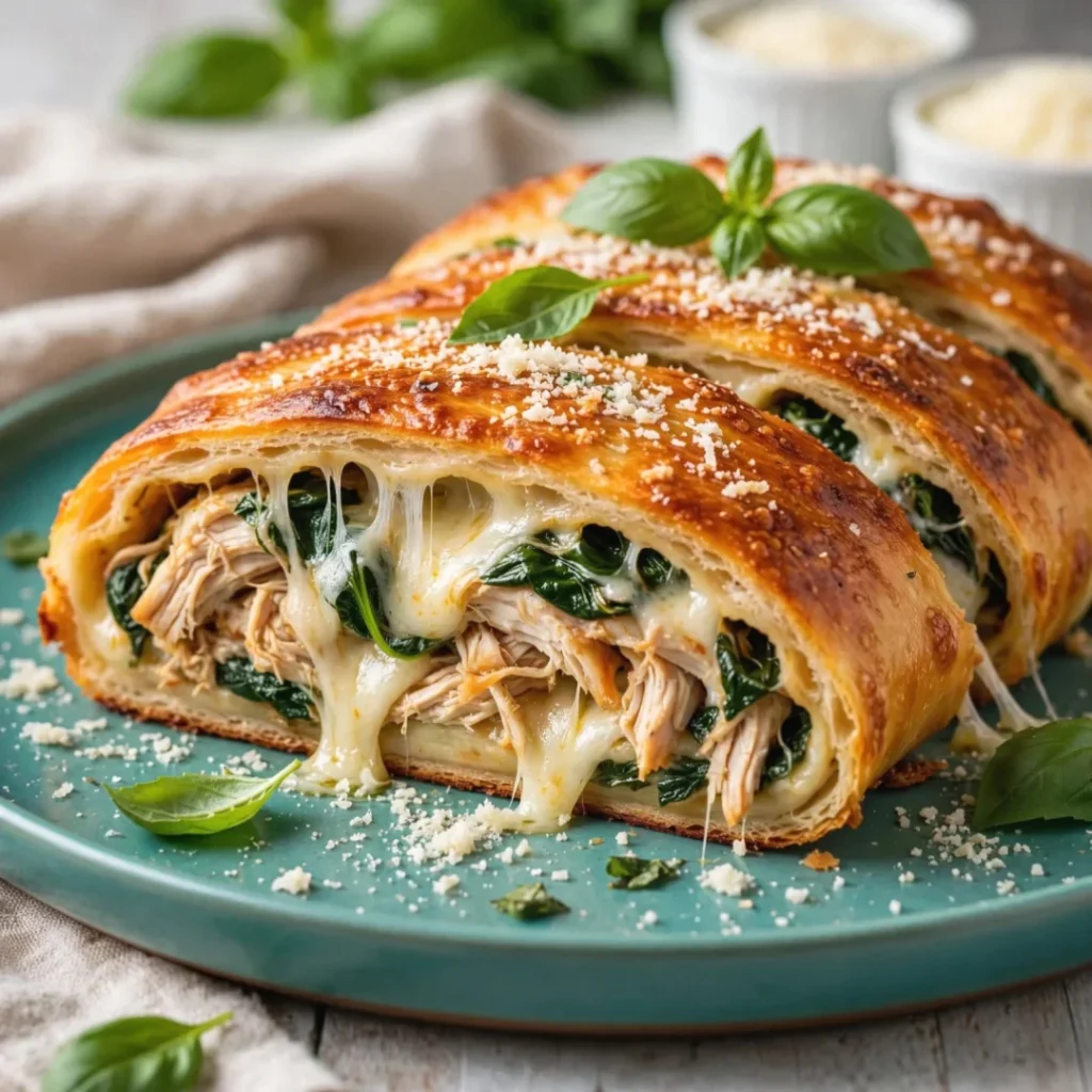 Mouthwatering Chicken and Spinach Stromboli