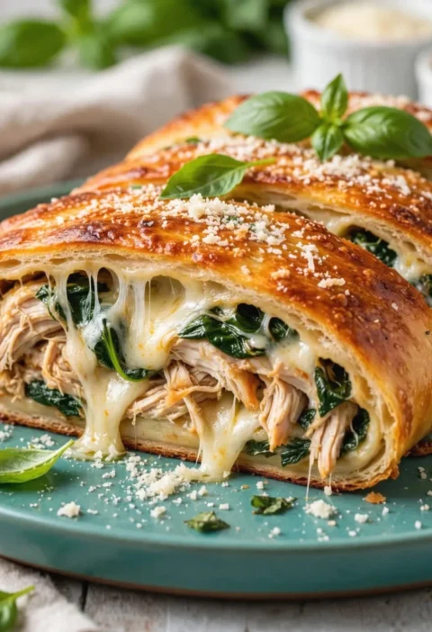 Mouthwatering Chicken and Spinach Stromboli