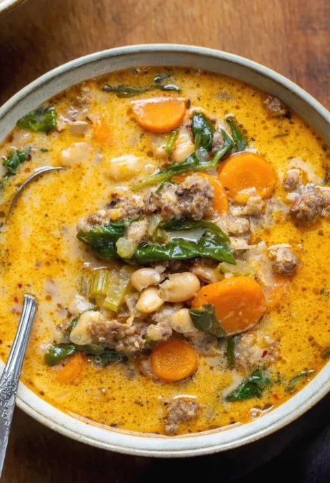 Slow Cooker Tuscan White Bean Soup
