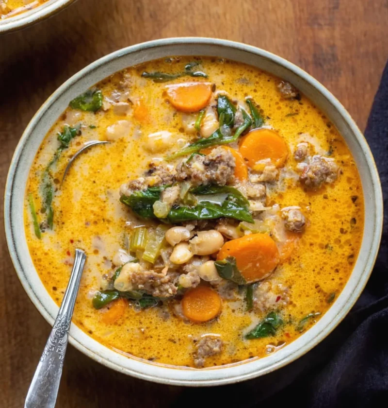 Slow Cooker Tuscan White Bean Soup