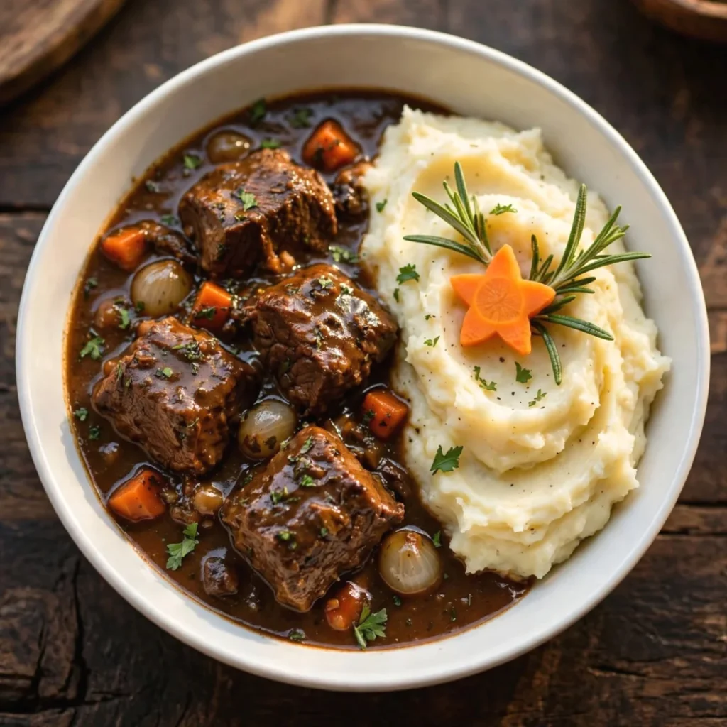 Beef Stew with Mashed Potatoes