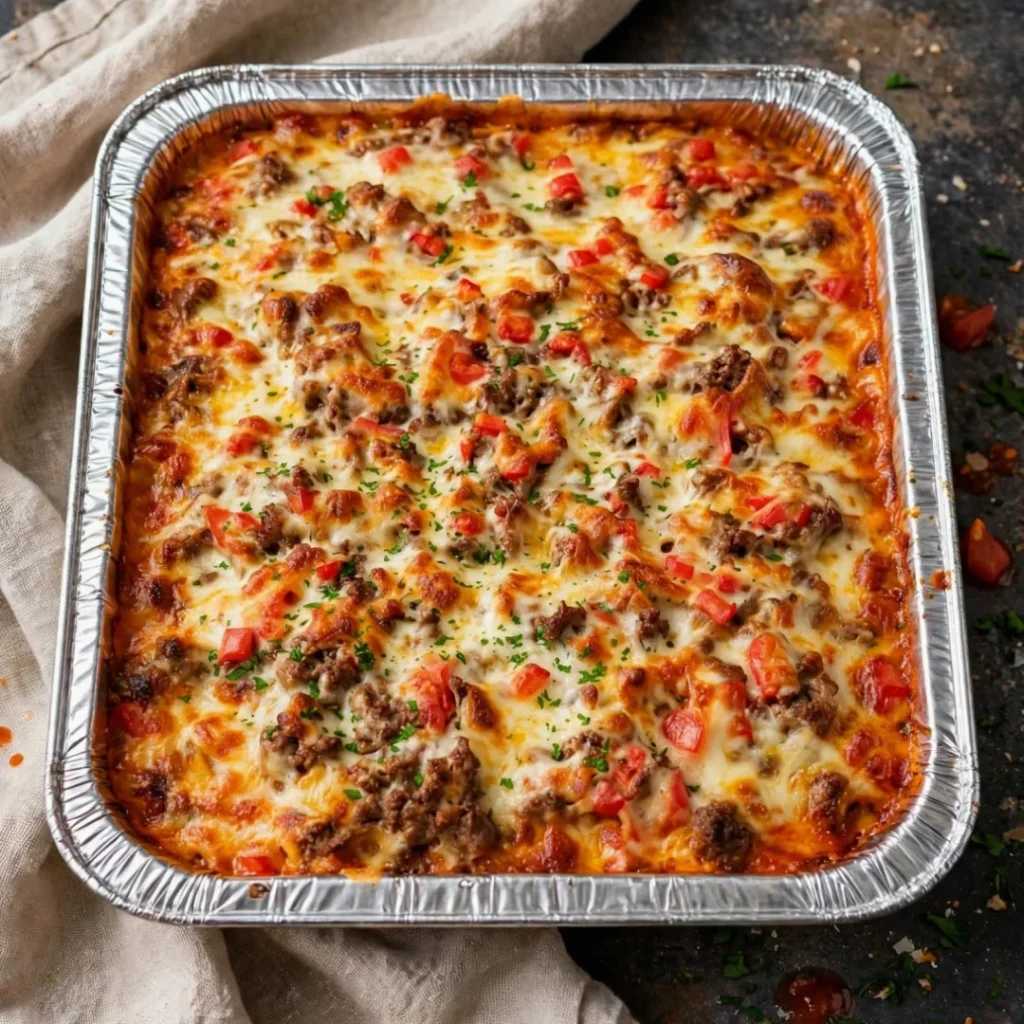 Cheesy Ground Beef and Tomato Baked Casserole That Disappears Before It Hits the Table