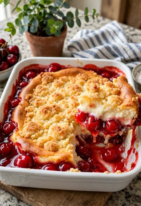 Cherry Cheesecake Dump Cake