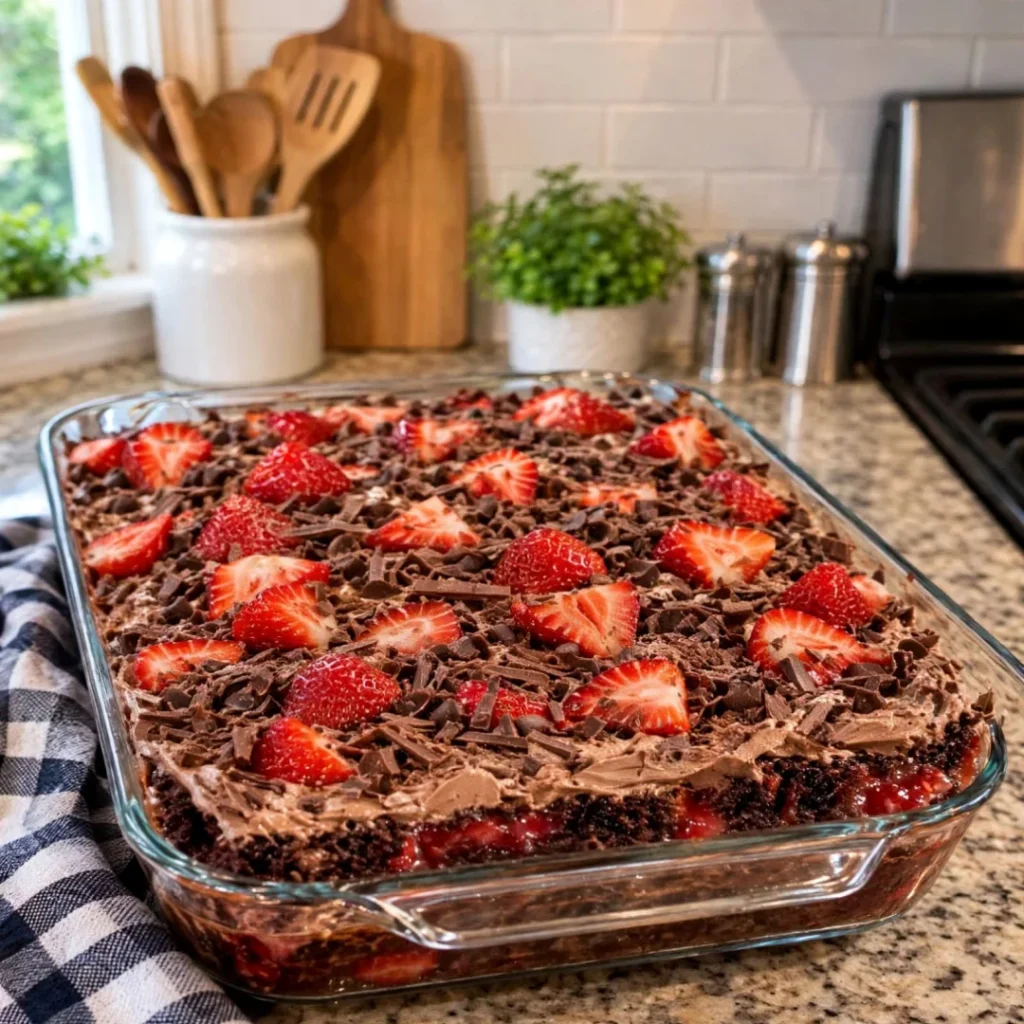 Chocolate Strawberry Fudge Poke Cake: A Decadent Delight!