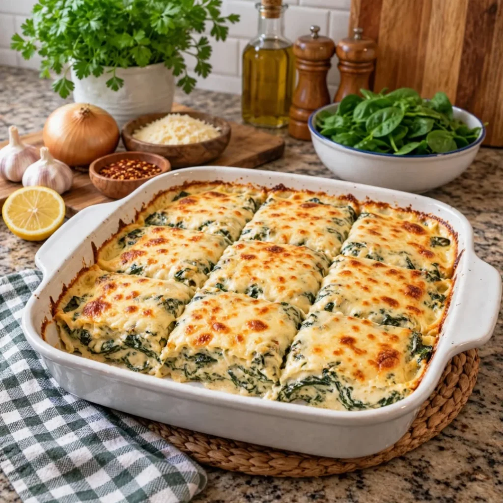 Creamy Chicken Linguine with Onions and Spinach is Irresistible!