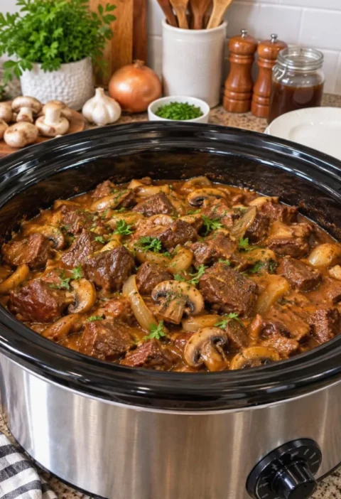 Crockpot Beef Tips and Gravy