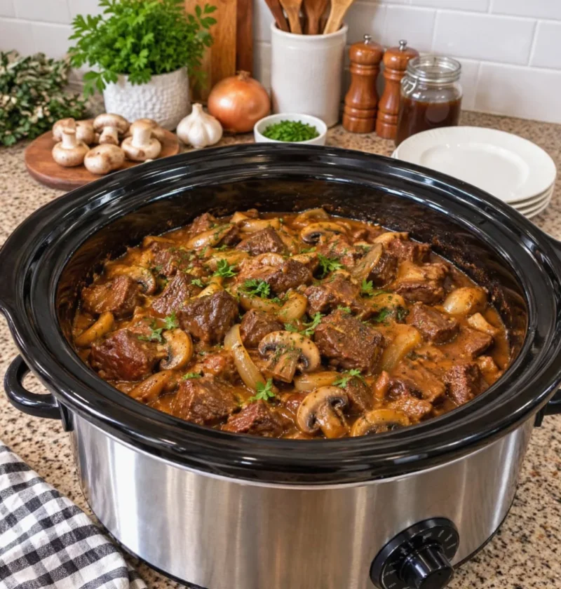 Crockpot Beef Tips and Gravy