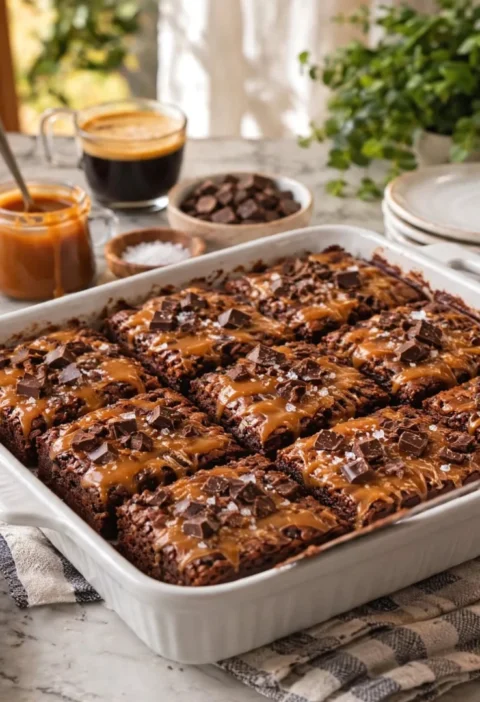 Espresso Caramel Brownies