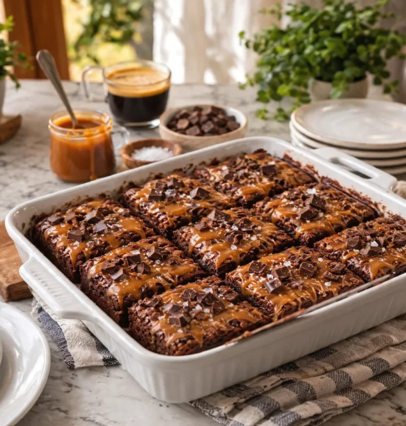 Espresso Caramel Brownies