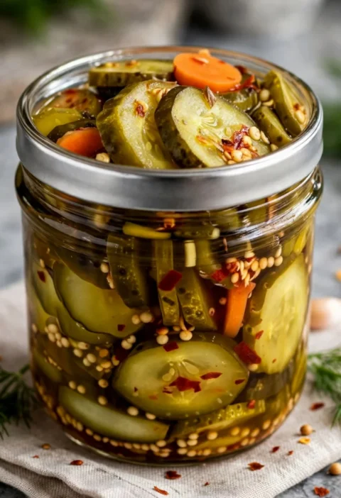 Homemade Spicy Dill Pickles