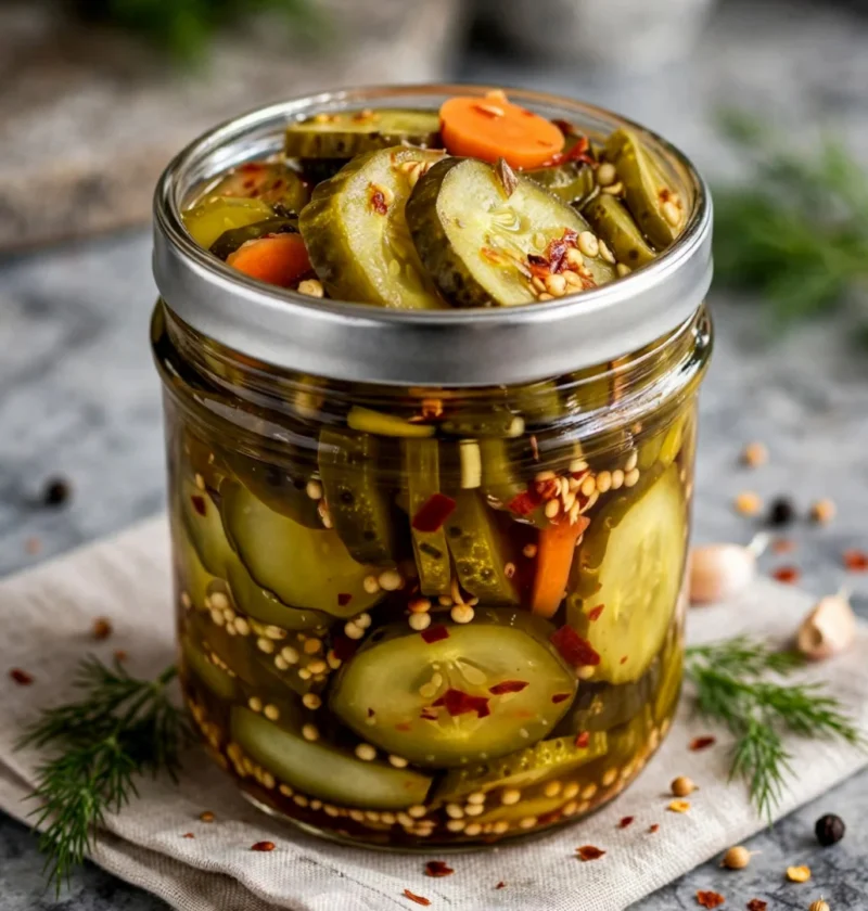 Homemade Spicy Dill Pickles