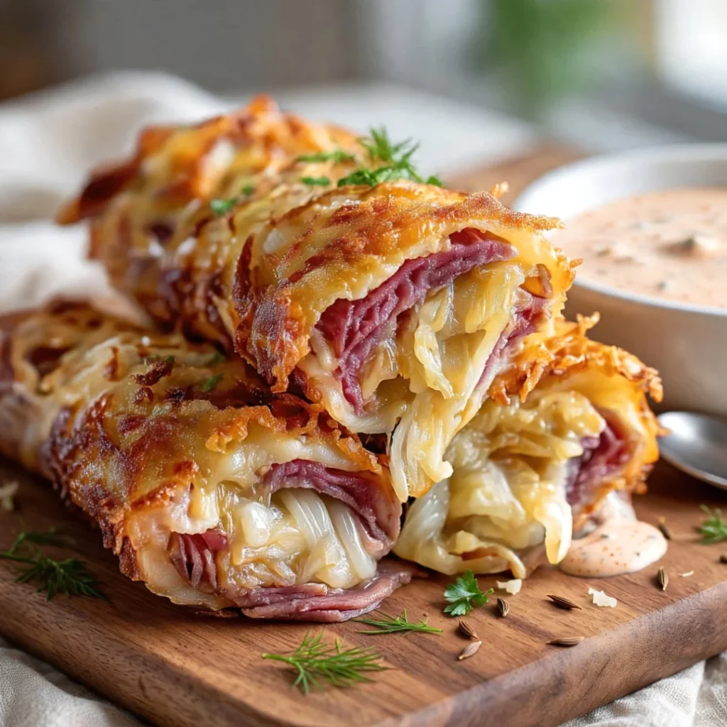 Keto Crispy Reuben Roll-Ups - Keto Crispy Reuben Roll-Ups