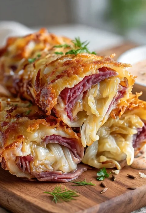 Keto Crispy Reuben Roll-Ups