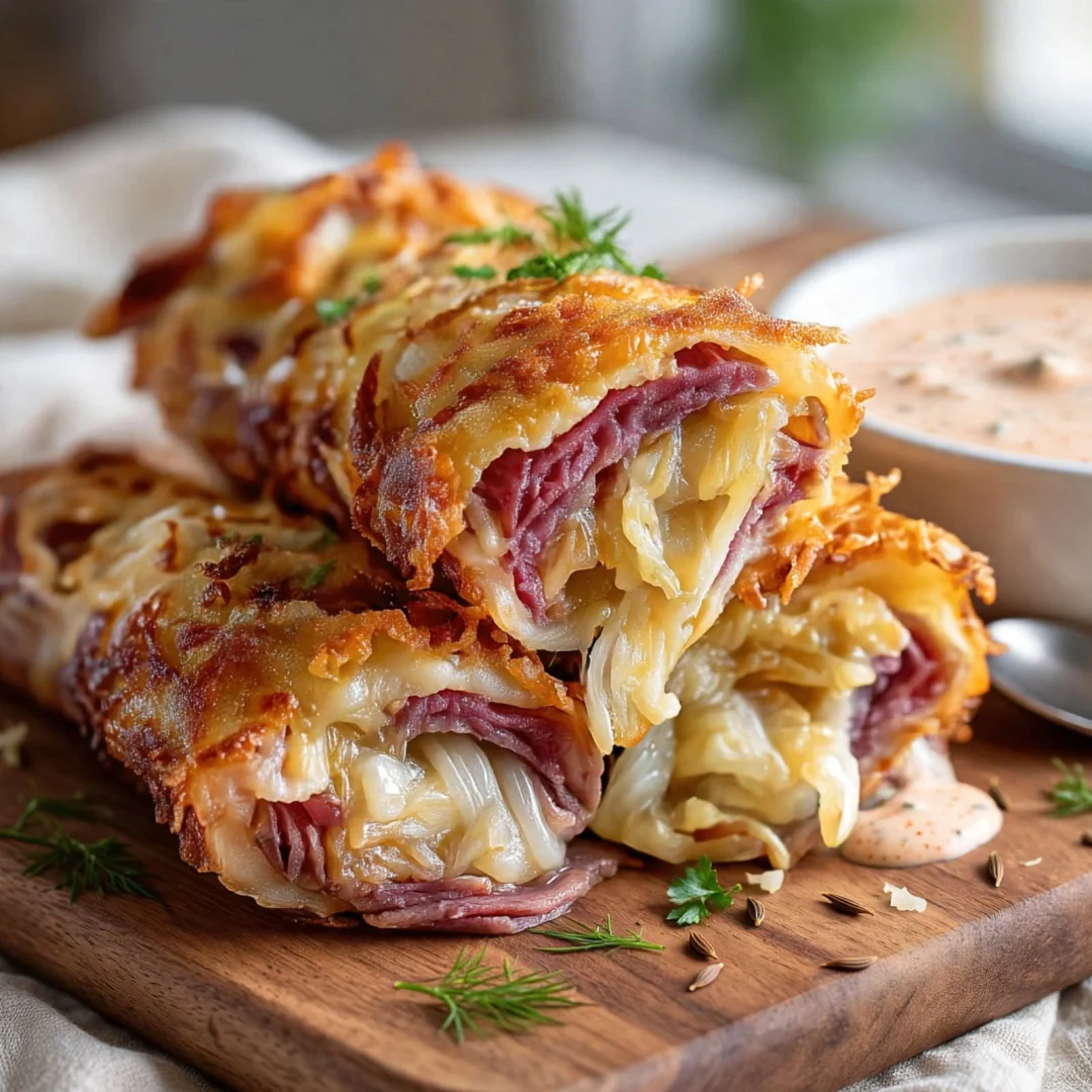 Keto Crispy Reuben Roll-Ups