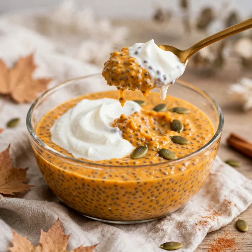 Pumpkin Chia Pudding With Greek Yogurt