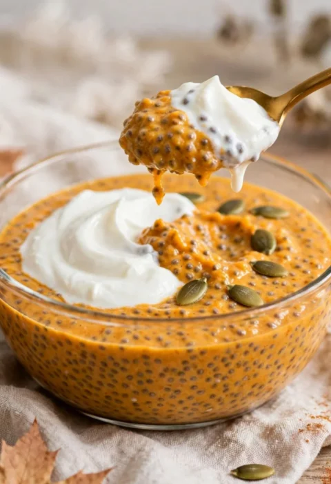 Pumpkin Chia Pudding With Greek Yogurt
