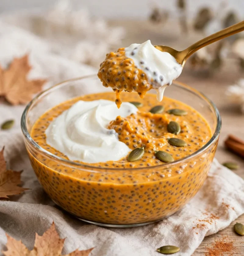 Pumpkin Chia Pudding With Greek Yogurt