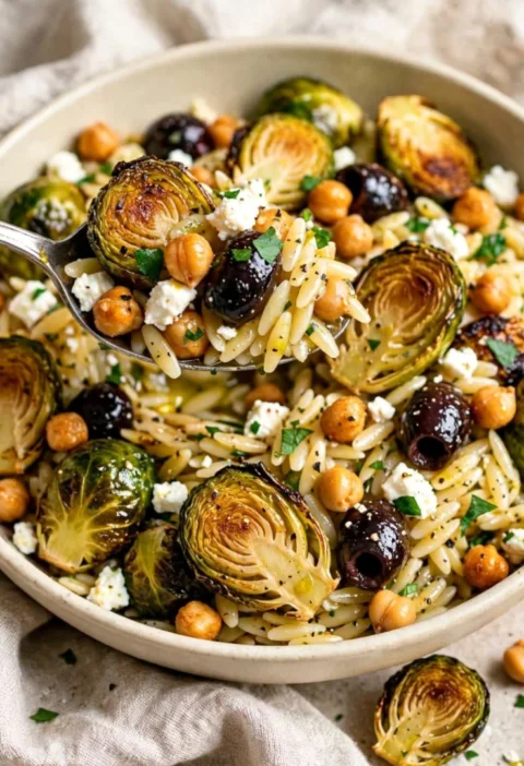 Roasted Brussels Sprouts Orzo