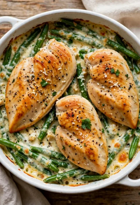 Ruth’s Chris Chicken and Green Bean Bake