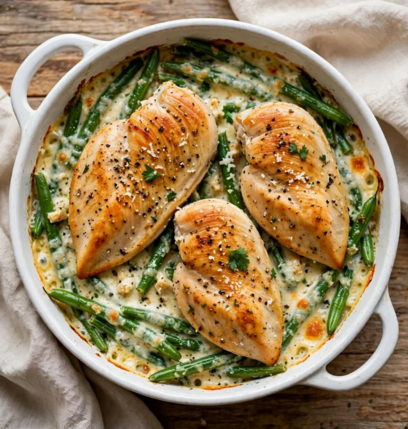 Ruth’s Chris Chicken and Green Bean Bake